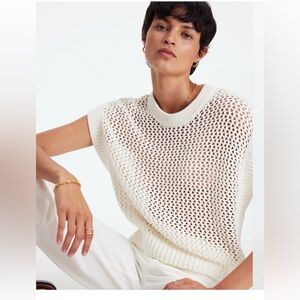Madewell Women's Cream Open-Knit Sweater